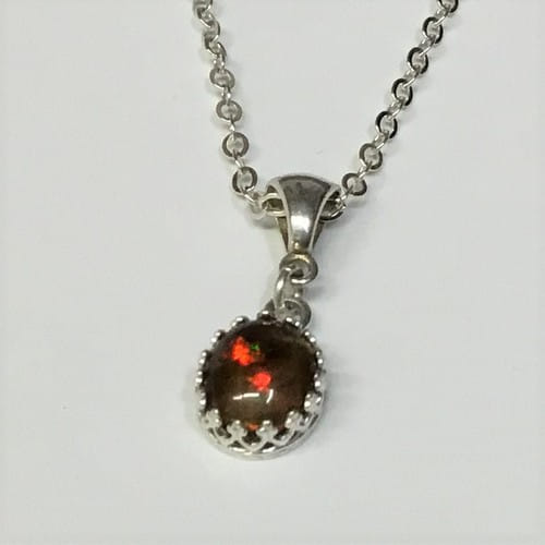 Click to view detail for DKC-1098 Necklace S/S & Ethiopian Opal $180